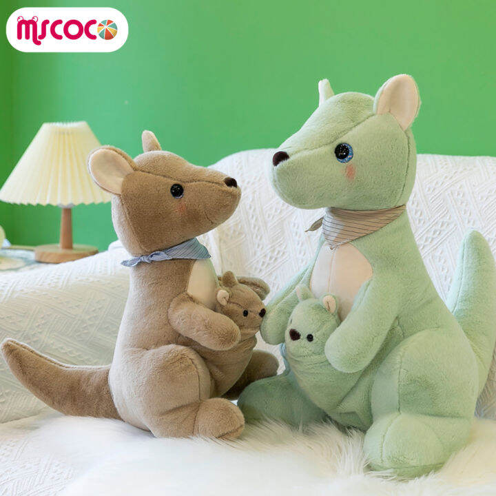 mscoco-ตุ๊กตาสัตว์ยัดนุ่นน่ารักมี3สีให้เลือกของเล่นตุ๊กตาสีเขียวสีน้ำตาลขาวสำหรับเด็กวัยหัดเดิน