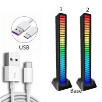 2PCS LED Blub White Sound Control Pickup Rhythm Music Atmosphere Light RGB Colorful USB Energy-Saving Lamp Ambient Light