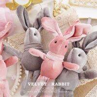 Net rabbit doll vows married with hand gift box plush rabbit Korea ins dolls rabbit small key pendant female