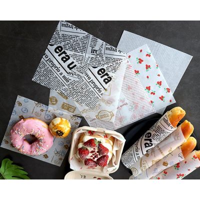 10/20Pcs Wax Paper Food Grade Grease Paper Food Wrappers Wrapping Paper For Bread Sandwich Burger Fries Oilpaper Baking Tools