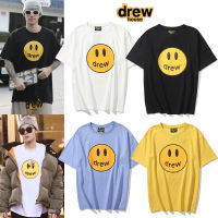 เสื้อแขนสั้น  พร้อมสต็อก2020ยุโรปและอเมริกาDREW HOUSE JUSTINยิ้มHigh Streetคู่แขนสั้นเสื้อยืดคอกลมสบายๆ100% Cotton M-XXL เสื้อยืดคอกลม