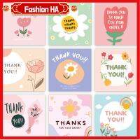 FASHIONHA 100PCS หลากสี การ์ดขอบคุณค่ะ 6ซม. 6ซม. ดอกไม้การ์ตูน ป้ายแสดงความกตัญญู ของขวัญสำหรับเด็ก ดีไอวาย โปสการ์ดอวยพร สากลสากลสากล