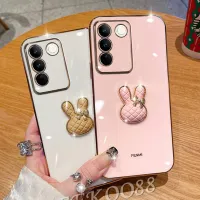 โทรศัพท์มือถือเคสสำหรับ VIVO เคสสมาร์ทโฟน Y36 Y78 Y02A Y02T 5G 4G VIVOY27 3D VIVOV29กระต่ายสีชมพูน่ารักน่ารักน่ารักเคสนิ่ม