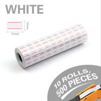 10 Rollsset 5000pcs White Price Tags Grocery Labels 21*12mm Self Adhesive Pricing Stickers with Dual Red Line Office Mark