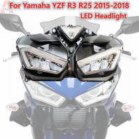 หลอดไฟหน้า LED สำหรับ R3ยามาฮ่า YZF R25 2013-2018ไฟหน้าจักยานยนต์ YZF-R3 YZF-R25 YZFR3 YZFR25 2014 2015 2016 2017