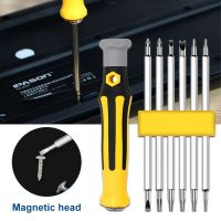 (LONG FA hardware)12 In 1 / 6 Pieces Set Tamper Proof ไขควงแม่เหล็ก Bit Hex Torx Screwdriver Head Flat Hand Tool Safety