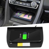 15W Intelligent Car Wireless Fast Charger Charging Plate Induction for Honda Civic 10th 16-21 Cigarettes Lighter