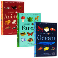 Hidden world: ocean / forest / animals popular science flip book hardcover word card form cognitive encyclopedia aesthetic education enlightenment early education