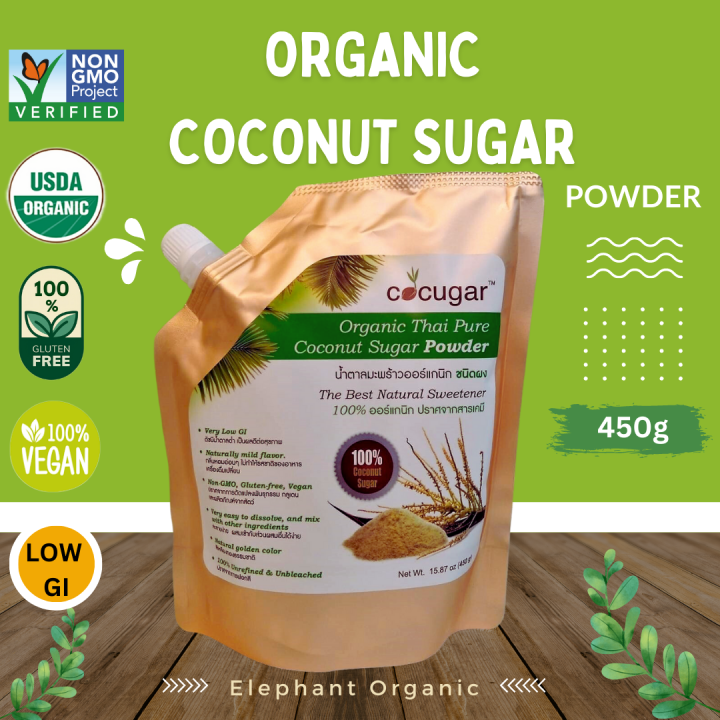 น้ำตาลมะพร้าว-ออร์แกนิค-ชนิดผง-organic-coconut-sugar-powder-450g-น้ำตาล-gi-ต่ำ-cocugar