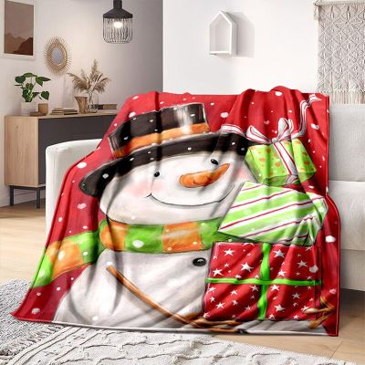 （in stock）Christmas Snowman Throws Blanket Winter Vacation Soft Selimut Bulu Decoration Living Room Bedroom Sofa Chair Childrens Sofa Gift（Can send pictures for customization）