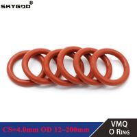 10Pcs Red Silicone Ring Gasket CS 4mm OD 12 ~ 200mm Silicon O Ring Gasket Food Grade Rubber O-ring VMQ Assortment hvac Tools