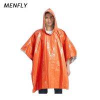 MENFLY เสื้อกันฝนผ้าห่มรักษาความร้อนฉุกเฉินแบบพกพา,Kotak P3k นิรภัยพับได้สำหรับการเดินป่าตั้งแคมป์เสื้อกันฝนฉุกเฉินแบบพกพา