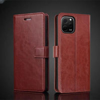 เคสหนังแบบปิดกระเป๋าเก็บบัตรสำหรับ Huawei Nova Y61 Pu ฝาครอบฝาพับหนังย้อนยุคกระเป๋าสตางค์เคสโทรศัพท์ NOVA Y 61