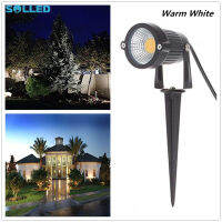 SOLLED 85-265V LED 5W COB โคมไฟติดพื้นกันน้ำสนามหญ้า Pin โคมไฟสำหรับลานสวนตกแต่งแสง