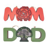 2PCS MotherS Day Gift FatherS Day Birthday Gift Wooden Pendant Desktop Decoration Room Decoration with Light