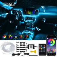 LED Car Interior Ambient Lights RGB Fiber Optic Lighting Kit with App Music Control Neon Auto Atmosphere Decorative Lamps Strips