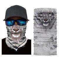 3D Tiger Shark Cat Dog Print Seamless Magic Scarf Men Outdoor Neck Gaiter Sunscreen Face Mask Cycling Headwear Women Bandana