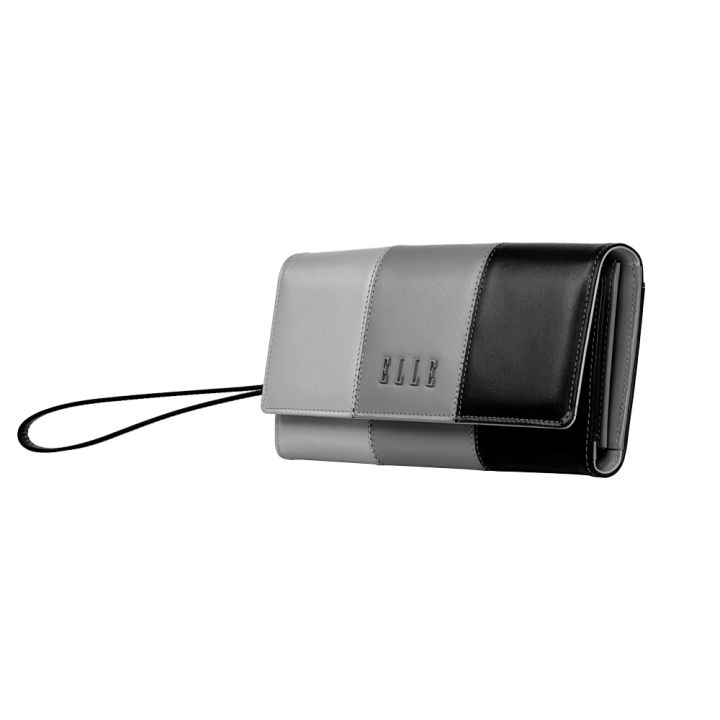 elle-bag-collection-gradient-กระเป๋าสตางค์-3-พับยาว-หนังวัวแท้-สีดำ-eww154