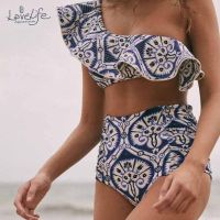 hotx 【cw】 Womens Beach Push Up Swimsuit Fashion Separate Ruched Printed Floral 2022 New