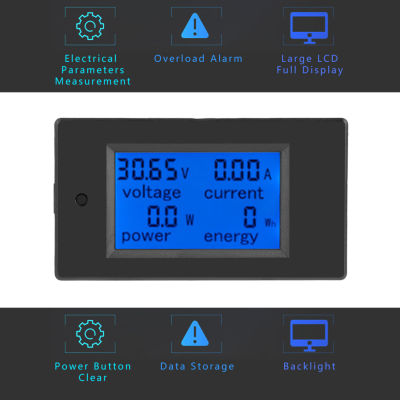 เครื่องทดสอบแบตเตอรี่ DC 6.5-100V LCD ดิจิตอลไฟฟ้าพลังงานแรงดันไฟฟ้าปัจจุบัน Meter