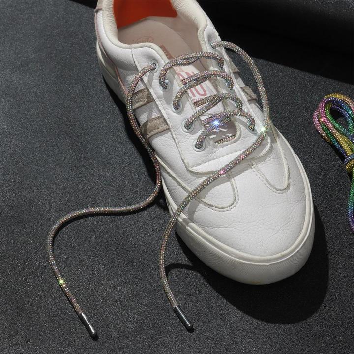 8jia8hao-1pc-หรูหรา-สายถักเปีย-สายรัด-รองเท้าผ้าใบผูกเชือก-เชือกรองเท้าประดับเพชร-เชือกผูกรองเท้าพลอยเทียม-สายสว่าง