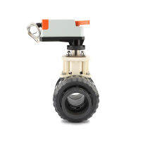 BV2040-50วาล์วน้ำแบบบูรณาการอัตโนมัติแบบแมนนวล AC22024V 20N.M เปิดปิด UPVC True Union Electric Ball Valve