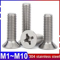 GB819 304 Stainless Steel KM Cross Countersunk Head Screw Flat Head Machine Tooth Small Machine Wire Bolt M1M1.2M1.4M1.6M1.7~M10 Coil Springs