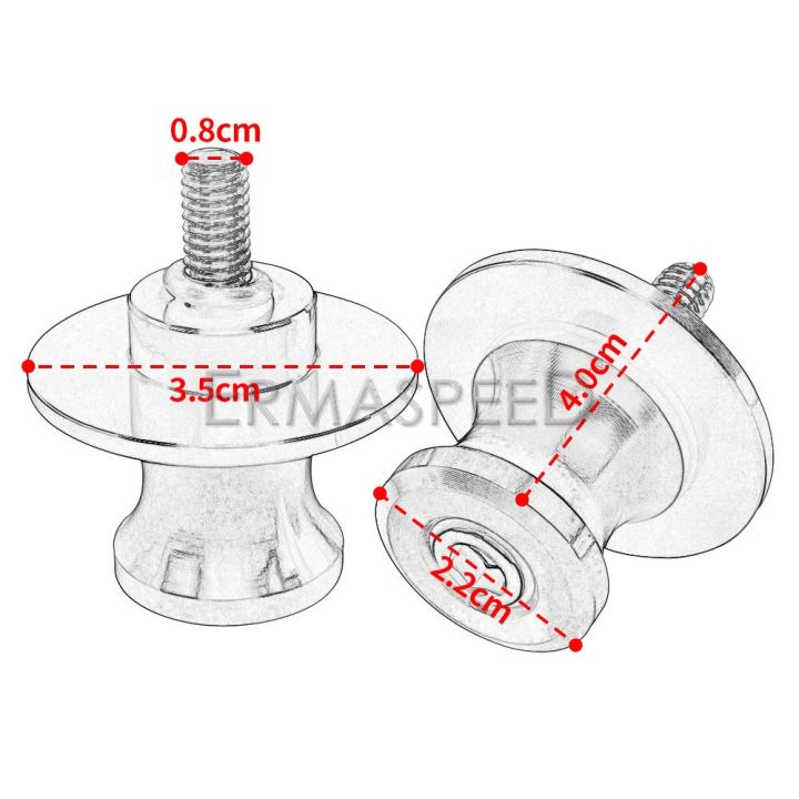 2ชิ้น6มม-8มม-10มม-แกนม้วนสวิงอาร์มมอเตอร์ไซค์-cnc-สำหรับรถจักรยานยนต์ถนนจักรยานกีฬาวิบาก