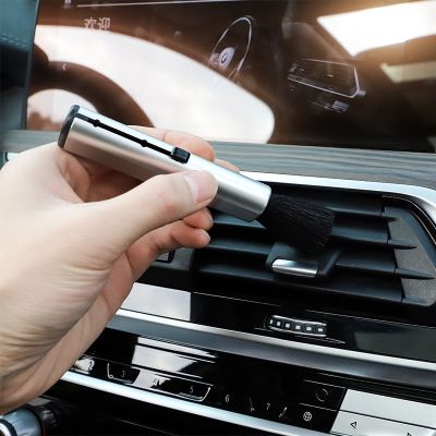 1 Pcs Car Retractable Cleaning Brush Air Conditioner Computer Cleaning Brush Telescopic Keyboard Plastic Handle Wool Small Brush