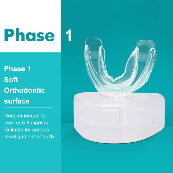 เฟส1-2-cofoe-4d-ที่มองไม่เห็นจัดฟันการจัดตำแหน่งอุปกรณ์การจัดตำแหน่งโปร่งใสวงเล็บ-guard-anti-wear-ฟรีกล่องพกพา