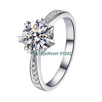 bdfszer 012A Platinum pt950 six-claw moissanite 18K white gold snowflake love all-match engagement diamond ring female gift
