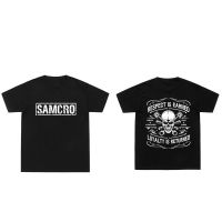 เสื้อยืดผู้ชายและผู้หญิงแบบทำมือเสื้อยืดลูกชายแห่งอนาธิปไตย SAMCRO Logo Huruf เสื้อยืดพิมพ์ลายเคารพจะได้รับความภักดีเป็น Returneo เสื้อยืดผู้ชายแฟชั่นเสื้อยืดไซส์ใหญ่พิเศษบุคลิกภาพ4XL 6XL 5XL