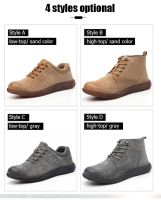 Steel toe anti-smash anti-penetration safety shoes anti-slip welding Breathable work shoes Special Forces Boots Army Boots Mens High-top Shoes