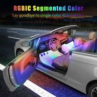 RGBIC ไฟภายในรถ Dreamcolor LED ชั้นบรรยากาศตกแต่งเท้าแสงเพลง App ควบคุม Neon Auto Ambient โคมไฟ