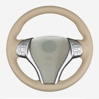 Beige Artificial Leather Car Steering Wheel Cover For Nissan Teana Altima 2013 2018 X Trail 2014 2017 Qashqai 2014 2017 Rogue