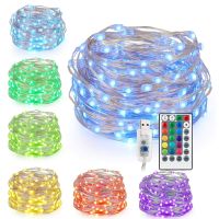 16color LED String Light remote USB BATTERY RGB LED Copper Wire Lamp Waterproof Garland Fairy Light Christmas Tree Decoration Fairy Lights