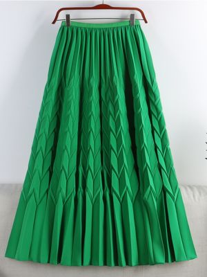 【CC】 TIGENA Fashionable Pleated Skirt 2023 New All-match A Waist Female