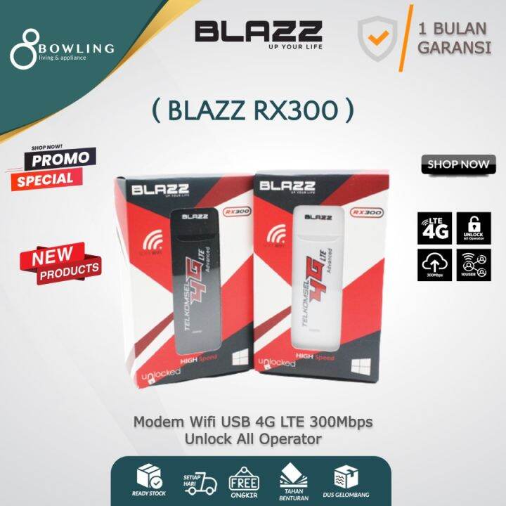 Modem Wifi USB BLAZZ RX300 4G LTE 300 Mbps Unlock All Operator ...