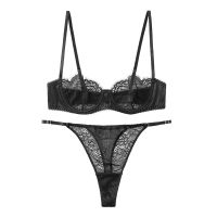 2023 Korean Lingerie Womens Underwear Set Sexy Lace Brassiere Female Lace Bras Panties G-String Bra And Brief Sets Bralette Set