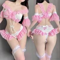 Women Body Lingerie Milk Cow Bodysuit Seaside Bikini Cosplay Costume Erotic Lingerie Uniform Temptation Summer