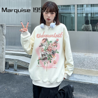 Marquise1997 เสื้อฮู้ด เสื้อแขนยาวอบอุ่น หลวมและสบาย เท่ ทันสมัย ทันสมัย ล้ำสมัย WWY2391BCZ 38Z230919