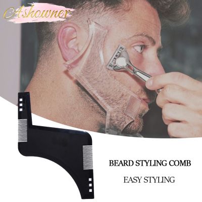 【CC】 Men Beard Comb Shaping Styling Template for Mens Beards Trim Combs ruler combs