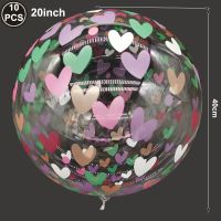 10pcs Heart Pattern Jumbo Bobo Balloons Clear Ballon Transparent BoBo Bubble Balloons for Wedding Party Decoration Baby Shower