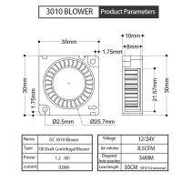 con309 3010 Turbo Blower brushless Fan DC 24V 30x30x10mm Sleeve BEARING Motor Silent Turbine Cooler สำหรับ voron 0/0 1 3D อะไหล่เครื่องพิมพ์