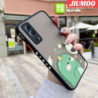 JIUMOO เคสสำหรับ VIVO Y72 5G Y52 5G Y75s 5G เคสลายการ์ตูนไดโนเสาร์น้อยน่ารักแข็งกันกระแทกแบบขอบเคสป้องกันเลนส์กล้องคลุมทั้งหมดปลอกซิลิโคนนิ่ม