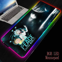 MRGBEST Anime Morty RGB Gaming Large Mousepad LED Lighting USB Keyboard Colorful Desk Pad Rick Mice Mat for Laptop Desktop