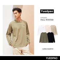 Yuedpao ยอดขาย No.1 รับประกันไม่ย้วย 2 ปี ผ้านุ่ม เสื้อยืดเปล่า เสื้อยืดสีพื้น FALL WINTER เสื้อยืดแขนยาว set basic