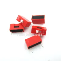 【Free-delivery】 AUGIENB mall 20ตำแหน่งชิ้น/ล็อต Way DIP Pitch1P สีแดง DIP Switch 2.54มม. Pitch 2แถว Slide DIP Switch