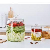 【LZ】✾  Grande Capacidade Vidro Pickles Jar Jar selado doméstico Pickles espessados Pickles em conserva