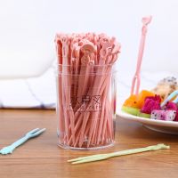 Wholesale Disposable Fruit Forks Set Plastic Fruit Picks Snack Dessert Forks Fruit Toothpicks